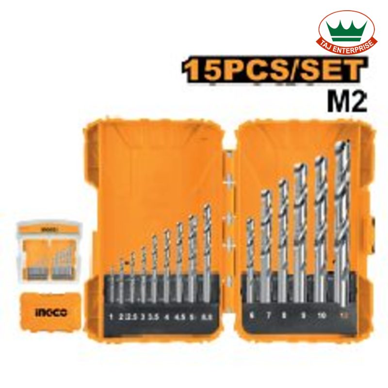 15 Pcs HSS m2 Drill Bits Set