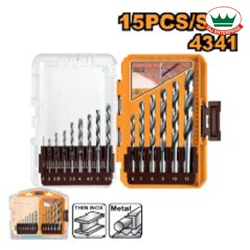 15 Pcs 4341 HSS Drill Bits Set