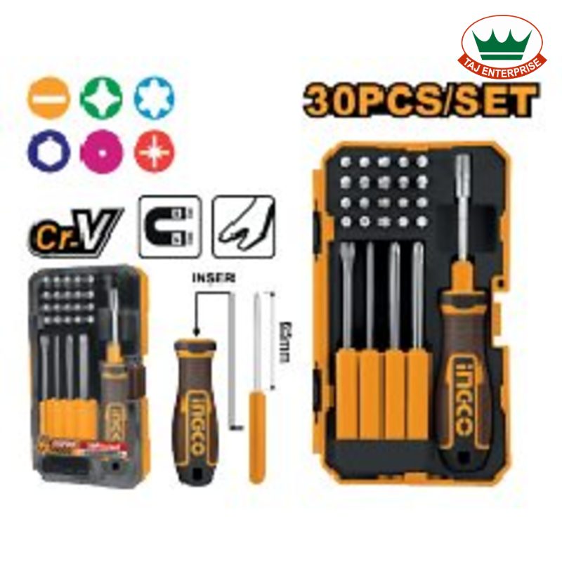 30 Pcs Interchangeable Screwdriver and Bits Set