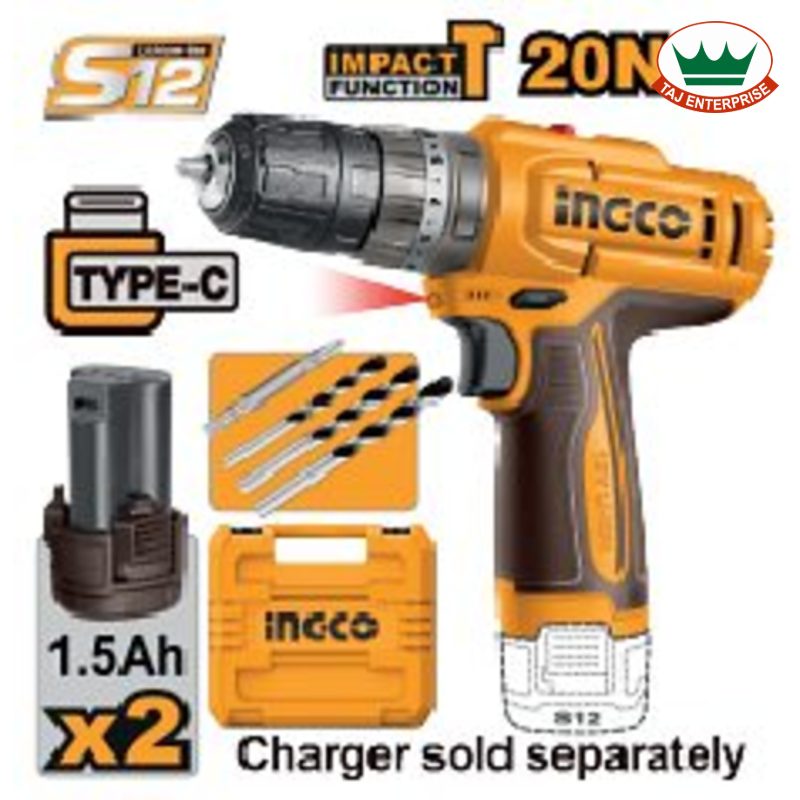 Cordless Impact Drill 12V 20Nm 2x1.5Ah
