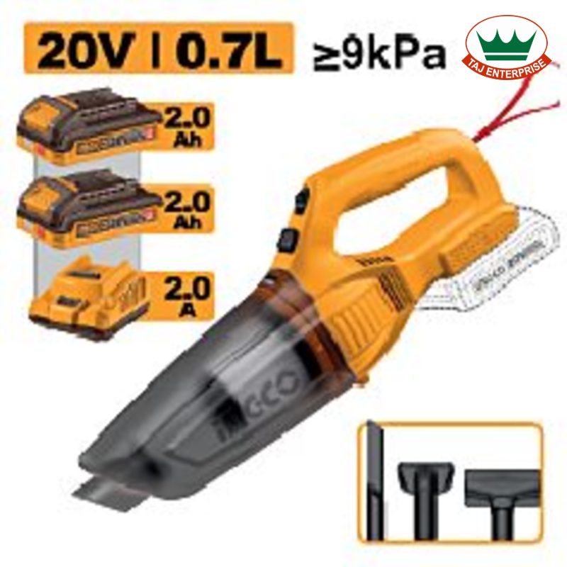 Cordless Vacuum Cleaner 20V (0.7L, 2 Batteries)