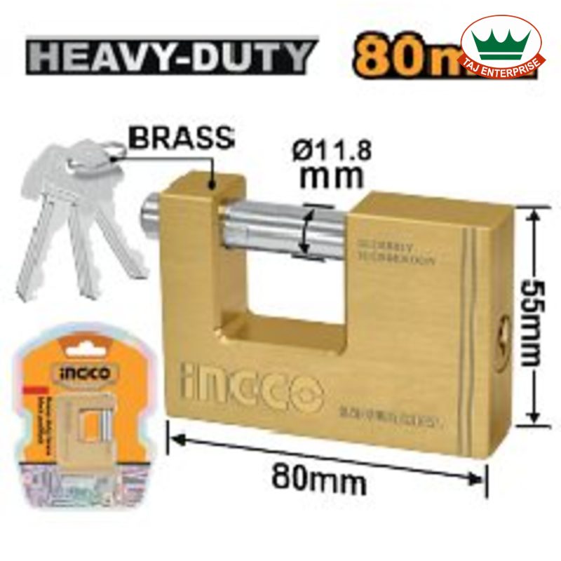 Heavy Duty Brass Block Padlock 80mm