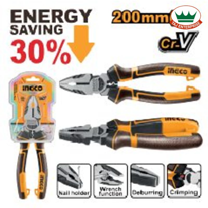 High Leverage Combination Pliers 200mm (30% Less Effort)