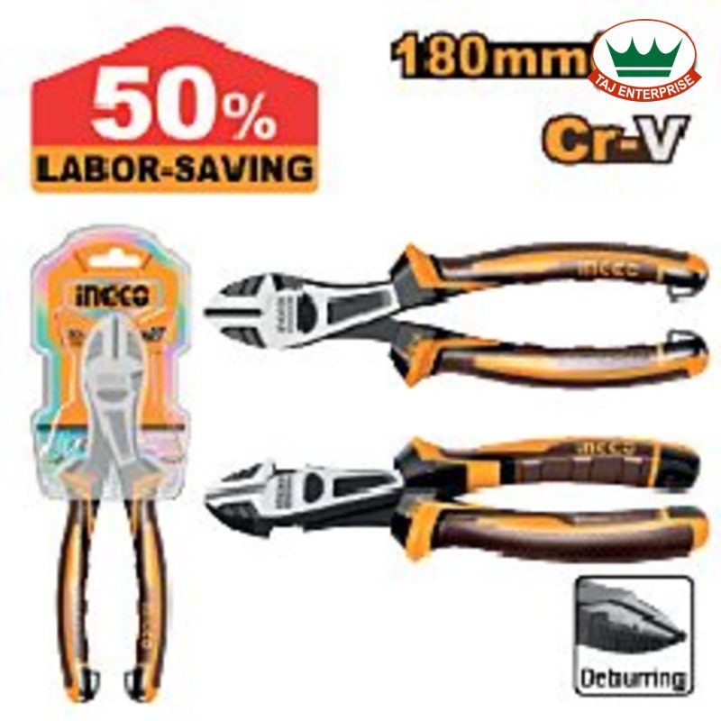 High Leverage Heavy-Duty Diagonal Cutting Pliers 180mm (50% Less Effort)