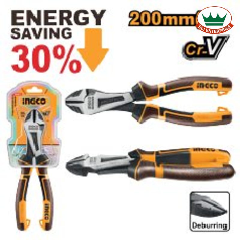 High Leverage Heavy-Duty Diagonal Cutting Pliers 200mm (30% Less Effort)