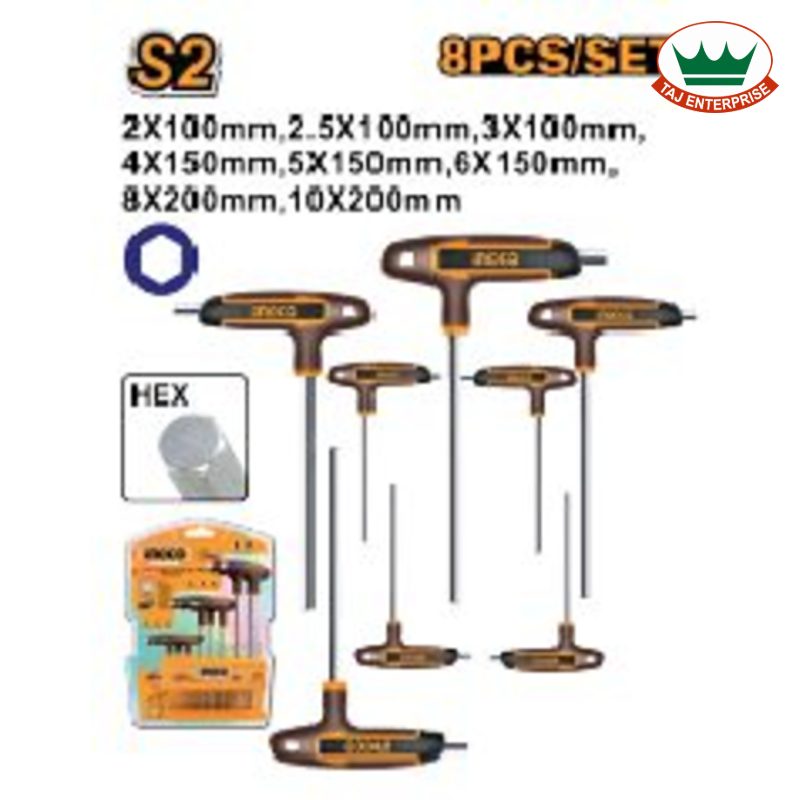 8 Pcs T-handle Hex Wrench Set