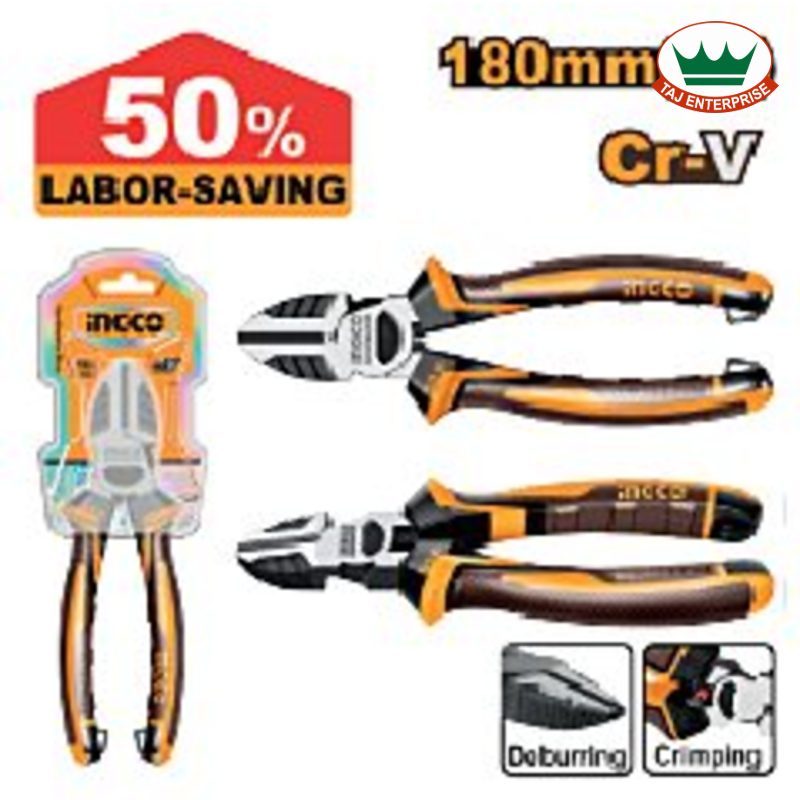 High Leverage Diagonal Cutting Pliers 180mm (50% Less Effort)