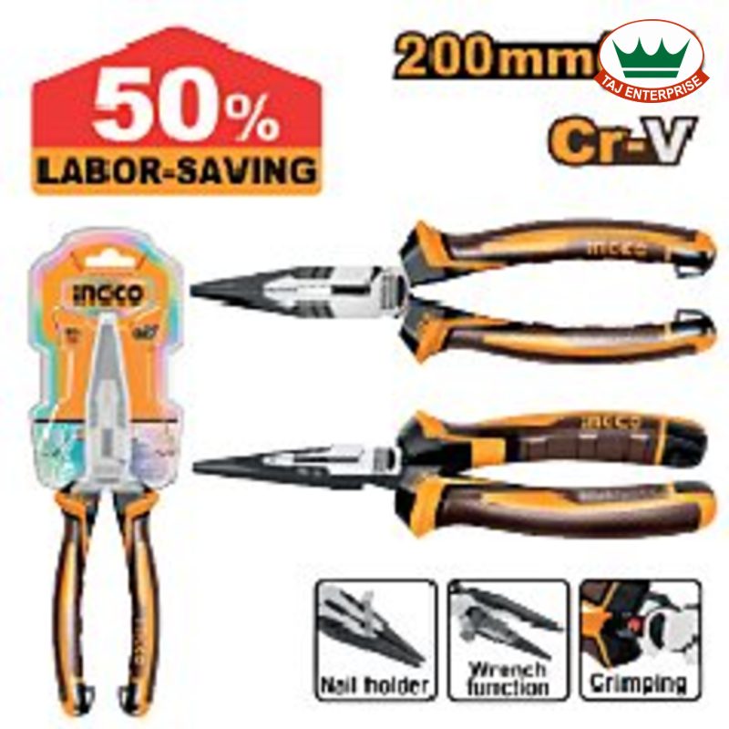 High Leverage Long Nose Pliers 200mm (50% Less Effort)