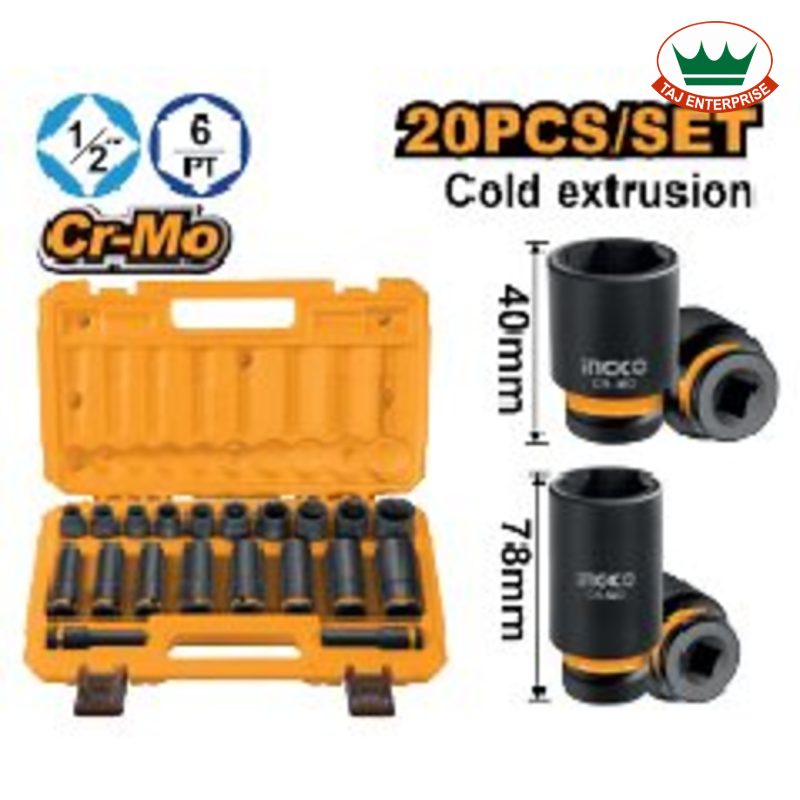 20 Pcs 1/2"Dr. Impact Socket Set