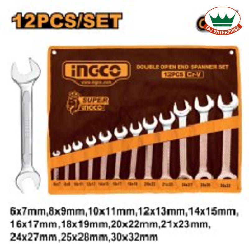 12Pcs Double Open End Spanner Set