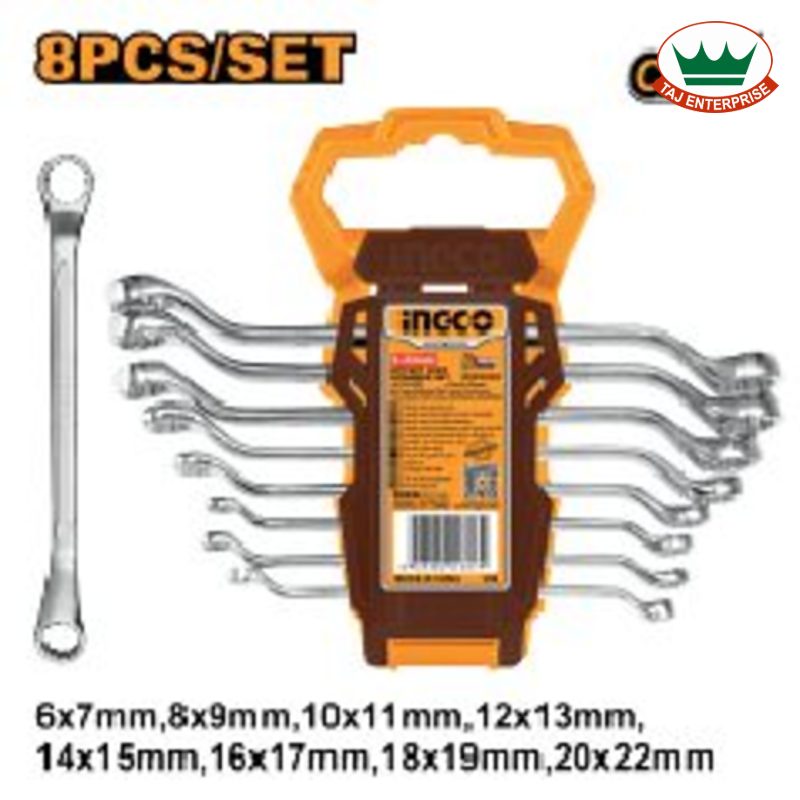 8 Pcs Offset Ring Spanner Set