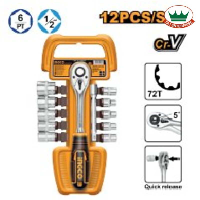 12 Pcs 1/2" Socket Set