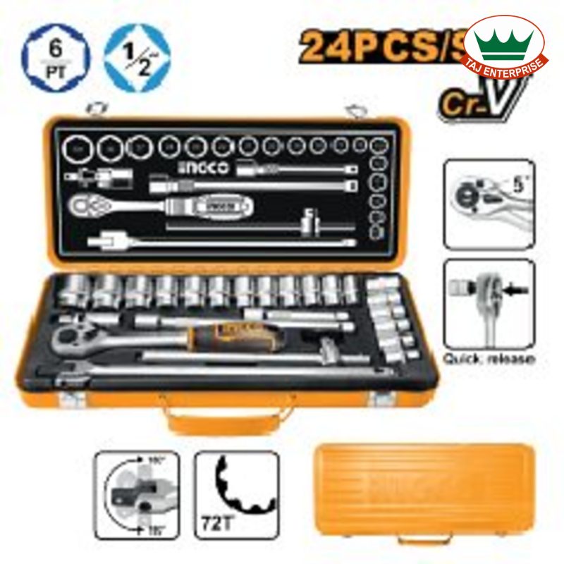 24 Pcs 1/2" Socket Set
