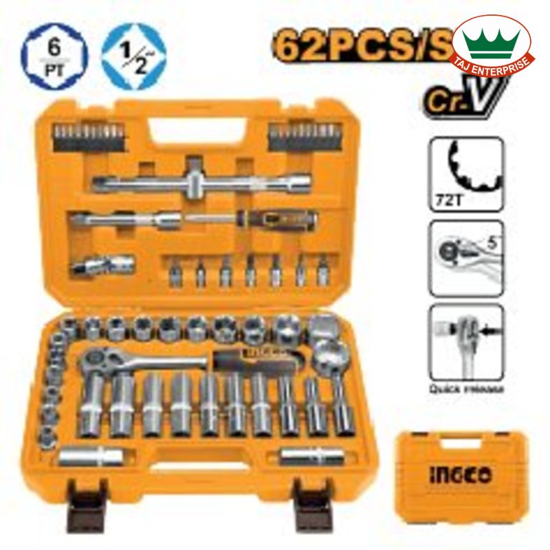 62 Pcs 1/2" Socket Set