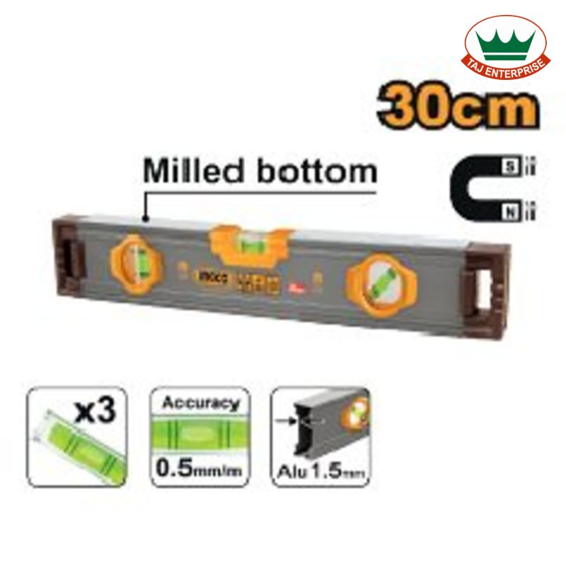 Spirit Level with Powerful Magnets 30cm