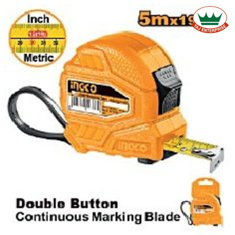 Steel Measuring Tape 5m (19mm, Double Button)