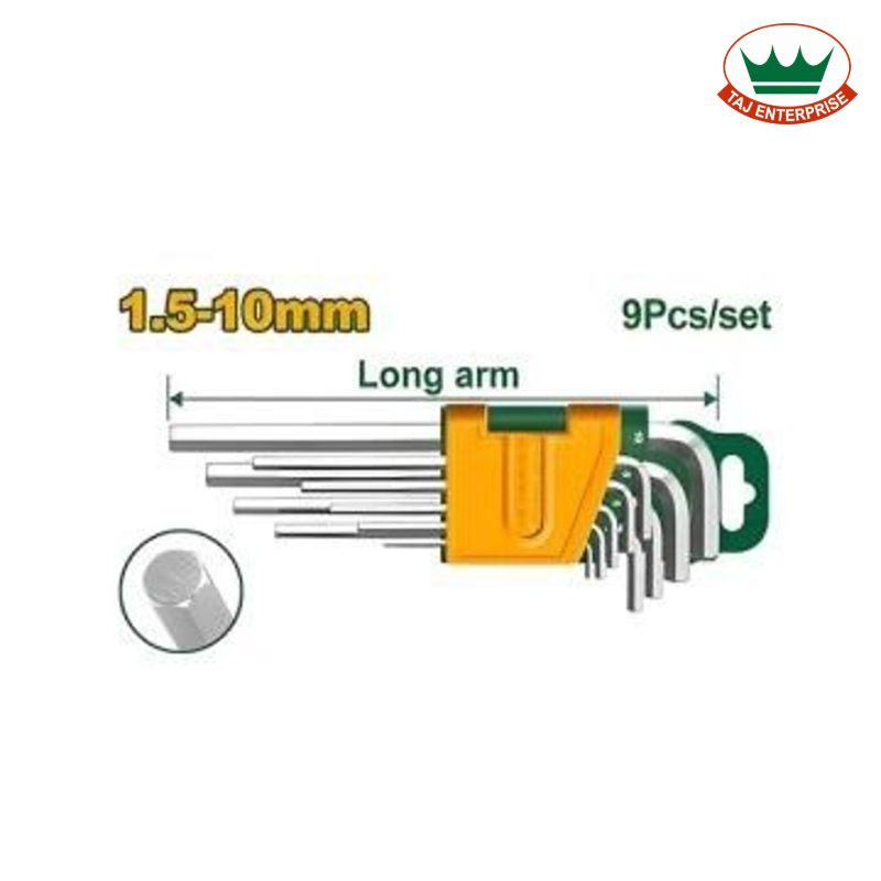 Hex Key Set (9 Pcs, Extra-Long Arm)