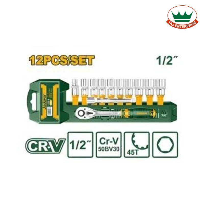12 Pcs 1/2" Socket Set