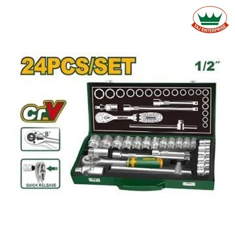 24 Pcs 1/2" Socket Set