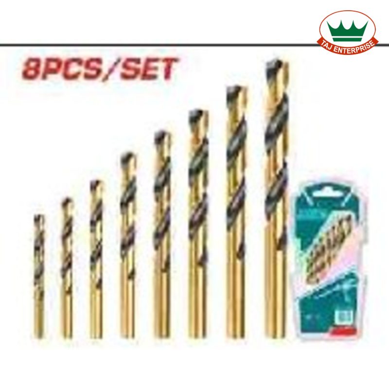 8 Pcs HSS Twist Drill Bits Set