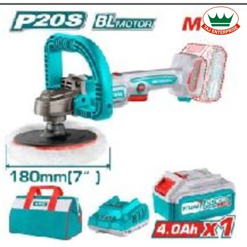 Cordless Polisher 20V (180mm, with 4.0Ah Battery & Charger)