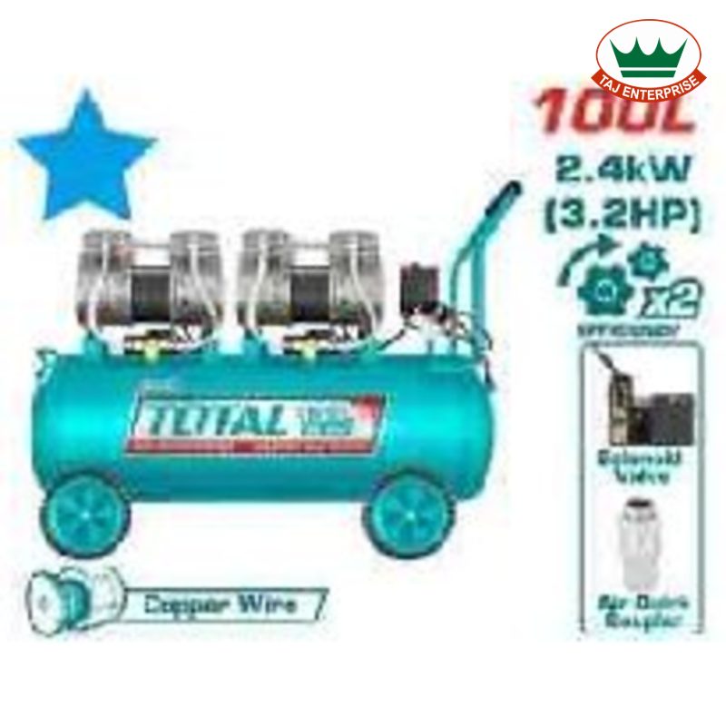 Air Compressor 1200W (Twin Motor, 100L Tank)