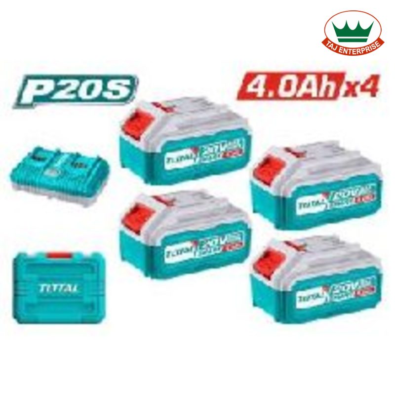 P20S Lithium-Ion Battery and Charger Kit 20V 4.0Ah (4 Batteries + 2-Port Charger)