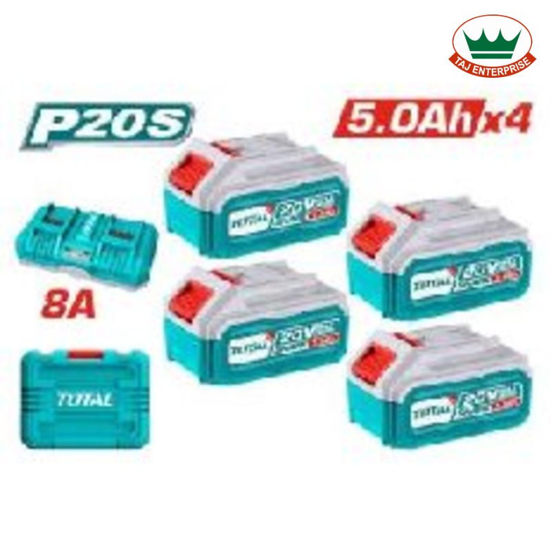 P20S Lithium-Ion Battery and Charger Kit 20V 5.0Ah (4 Batteries + 4A + 4A Charger)