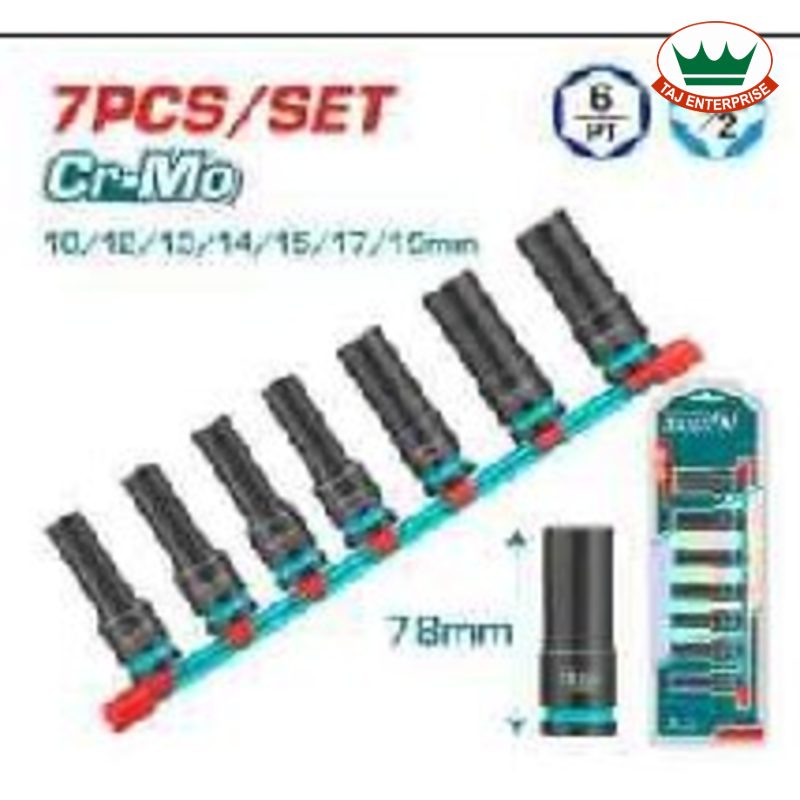 7 Pcs 1/2"DR. Deep Impact Socket Set