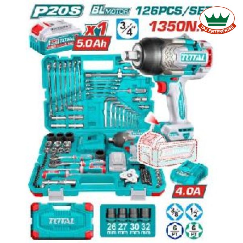 126 Pcs Cordless Impact Wrench Tools Set