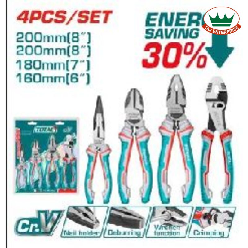 4 Pcs Pliers Set (with Slip Joint Pliers)