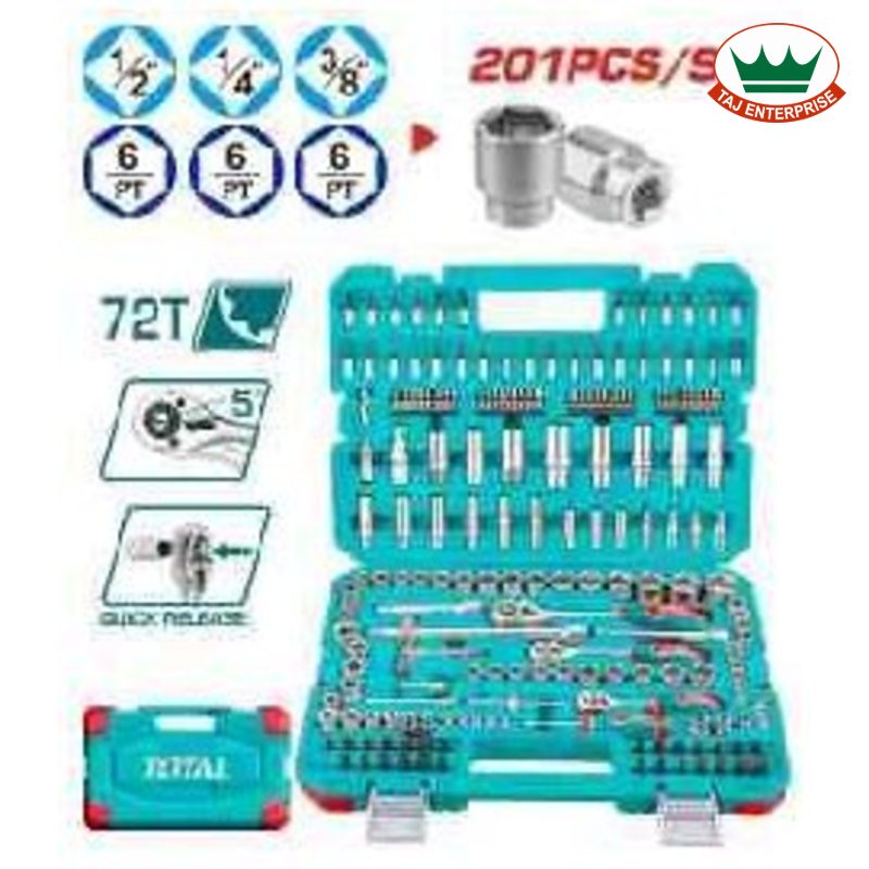 201 Pcs 1/4"&3/8"&1/2" Socket Set