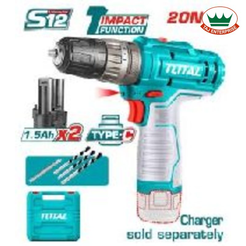Cordless Impact Drill 12V 20Nm 2x1.5Ah