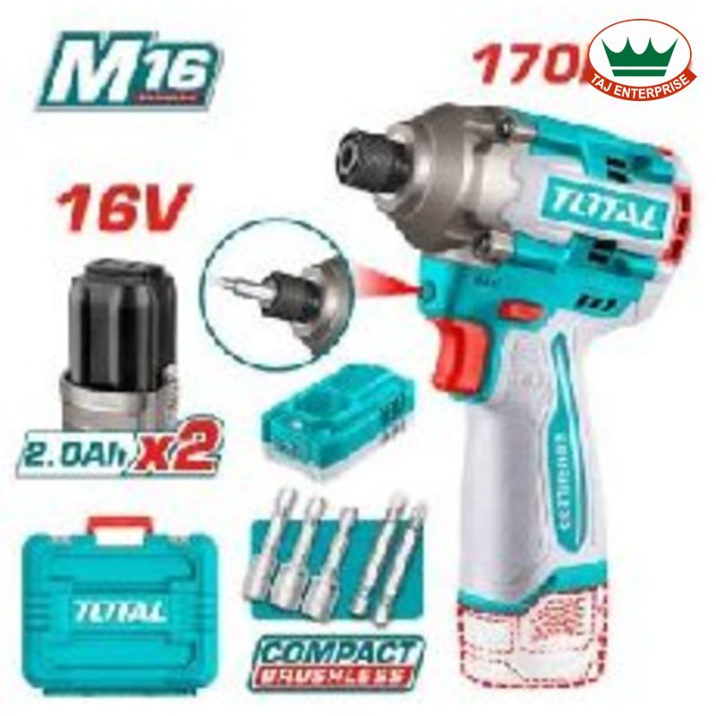 Cordless Impact Driver 16V (2 Batteries + Nut Setters)
