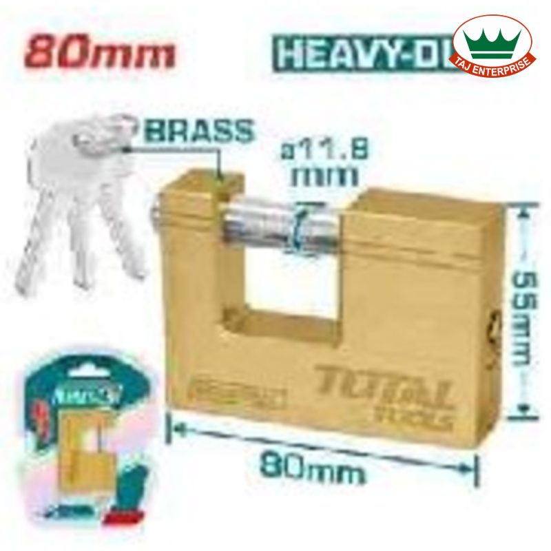 Heavy Duty Brass Block Padlock 80mm