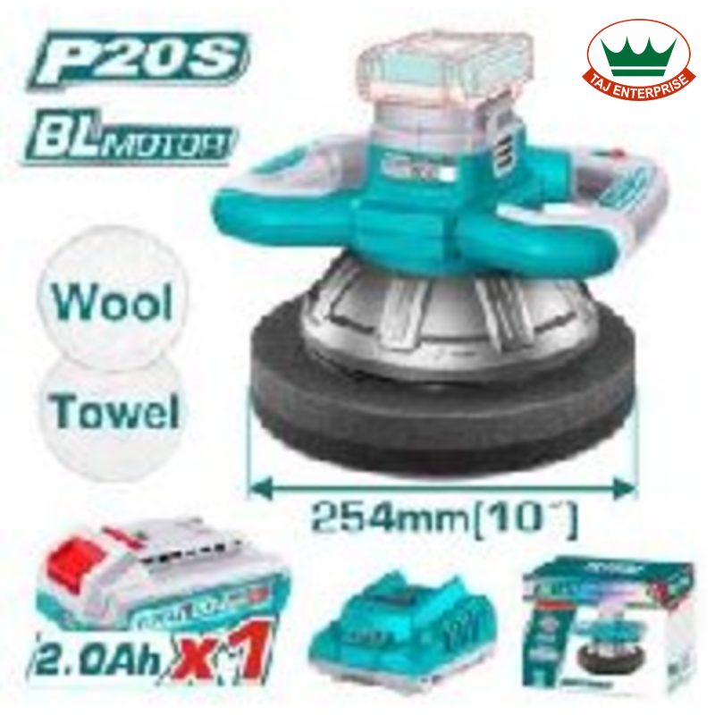 Cordless Polisher 20V (254mm, with 2.0Ah Battery & Charger)