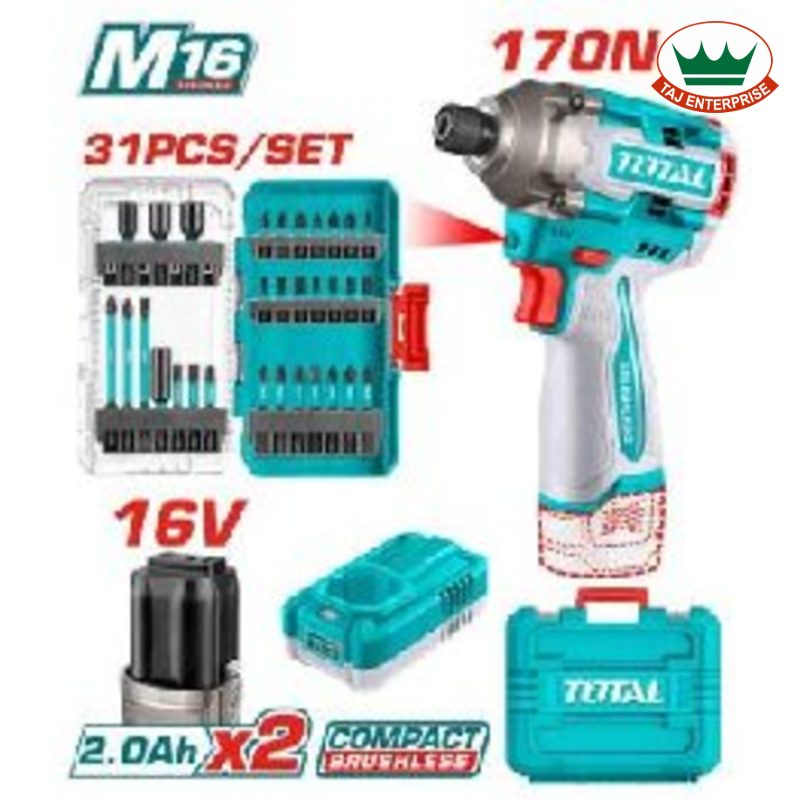 Cordless Impact Driver 16V (31-Piece Bit Set)