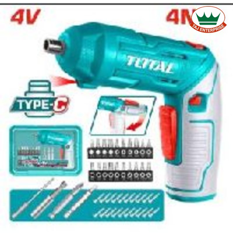 Cordless Screwdriver 4V (23 Bits, 2-Position Handle)