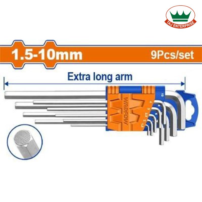 9 Pcs Hex Key Set (Extra-Long Arm)