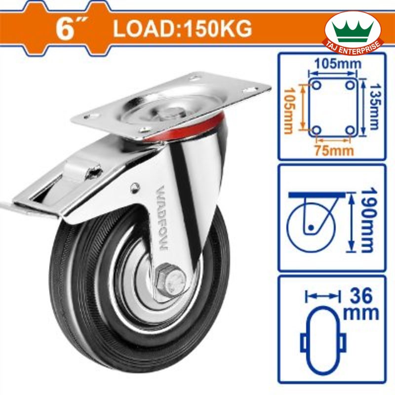 Caster Wheel 6" Swivel with Brake