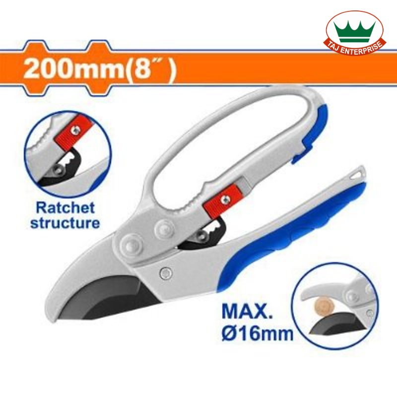 Pruning Shear 200mm (Ratchet, Aluminium Handles)